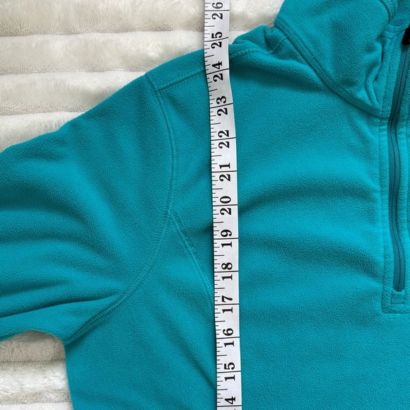 EDDIE BAUER Quarter Zip Fleece Sweatshirt Teal Womens Medium - Picture 7 of 8